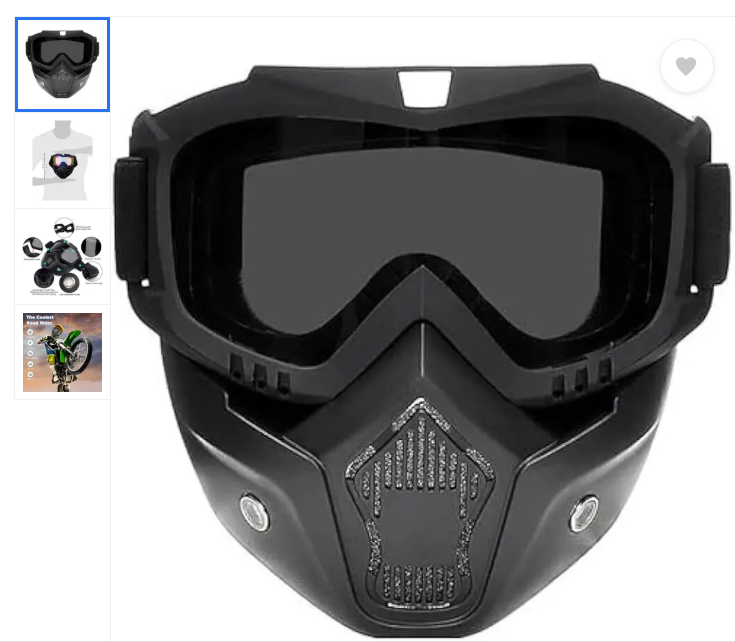 RUNWAYRETAILER Unisex Face Mask Anti Scratch UV Protective Face & Eyewear Windproof Dirt Shield With Soft Foam Padded Detachable Mouth Filter For cycling Bike Off Road Racing Blowtorch Safety Goggle  (Free-size)